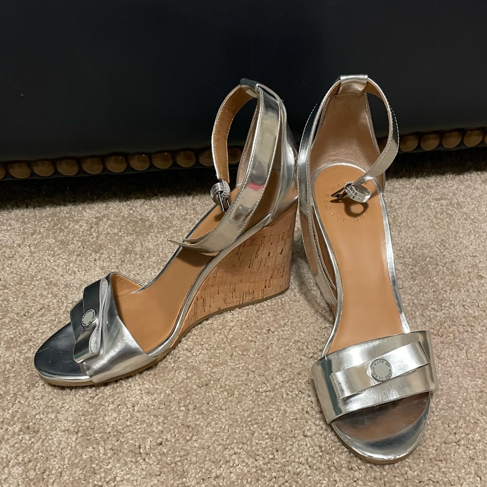Marc by Marc Jacobs Silver Wedges with Bows